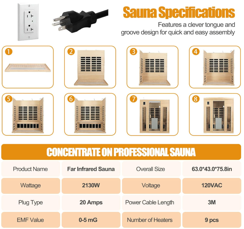 3 Person Ultra Low EMF Far-Infrared Sauna