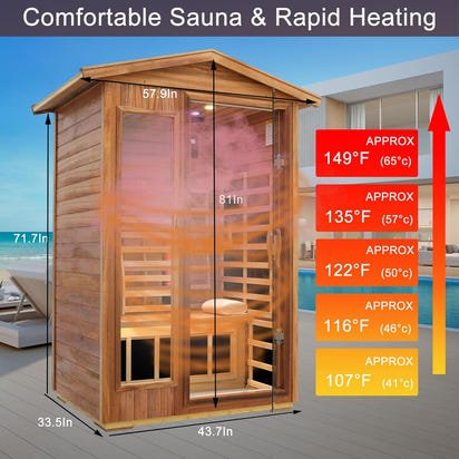 Two Person Outdoor High-Temp Infrared Sauna