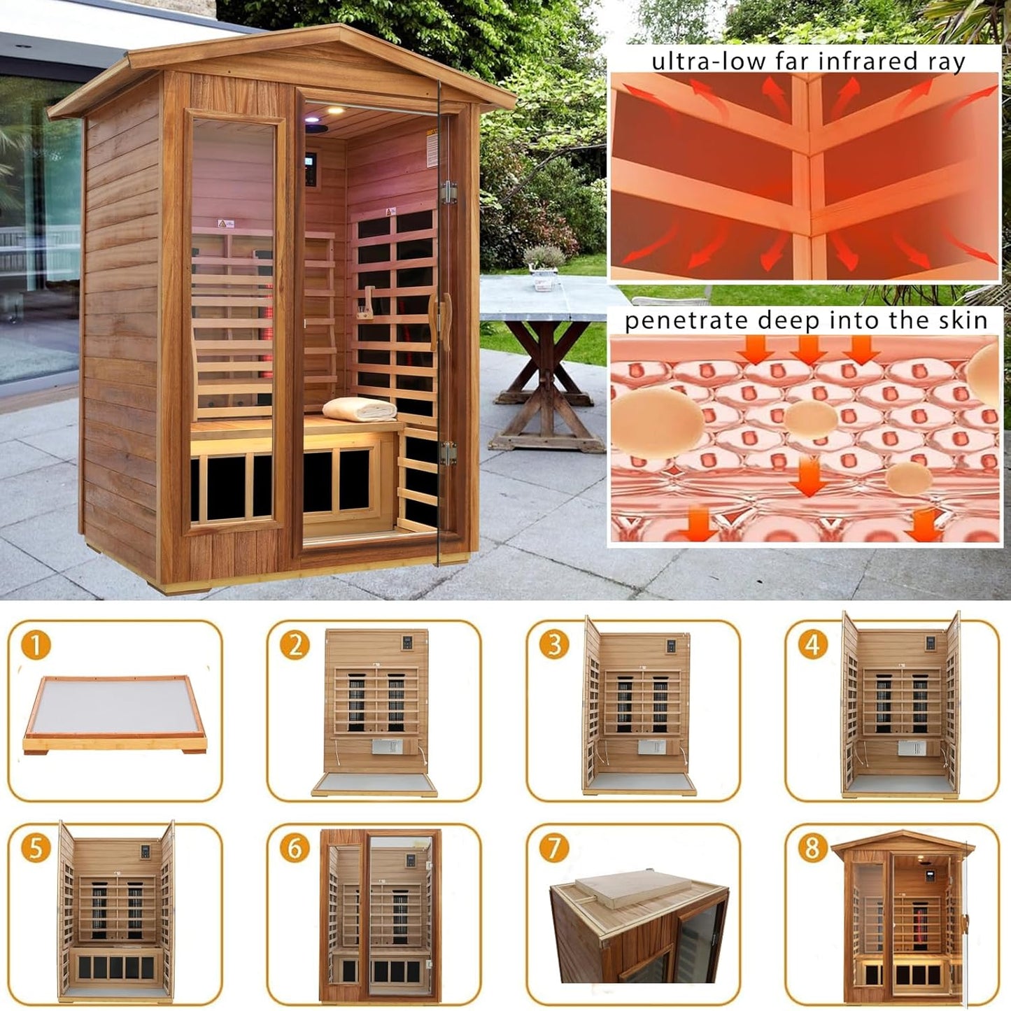 Two Person Outdoor High-Temp Infrared Sauna