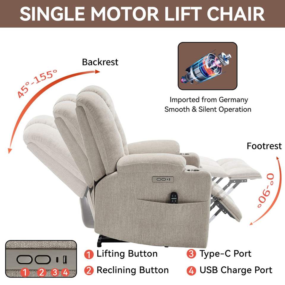 Premium Power Lift Recliner with Massage & Heat™