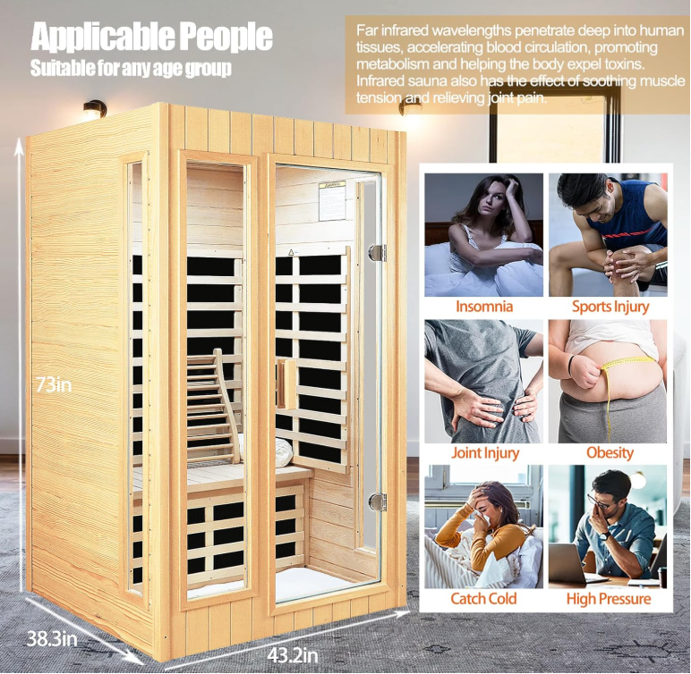 Two-Person Indoor Infrared Sauna