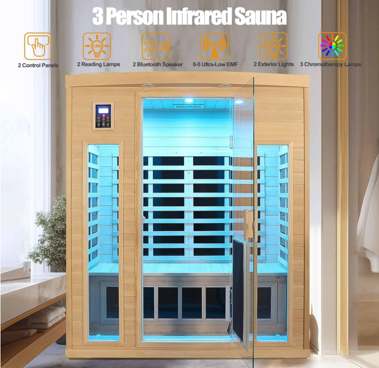 3 Person Ultra Low EMF Far-Infrared Sauna