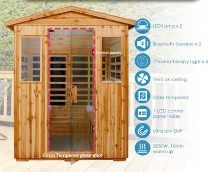 4 person outdoor infrared sauna